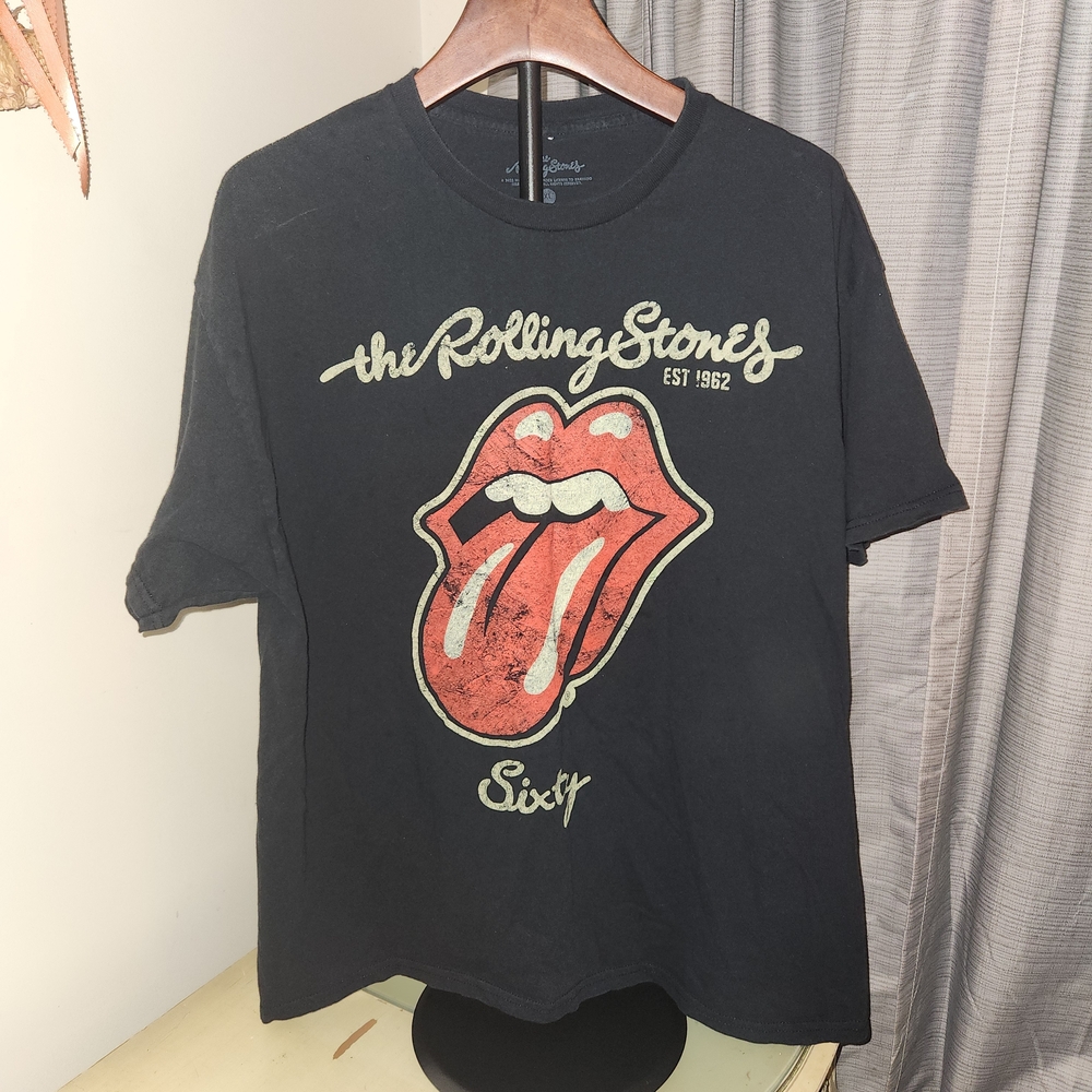 The Rolling Stones Black and Red Logo Tee